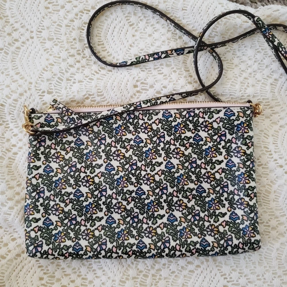 Tory Burch colorblock Paisley leather crossbody
